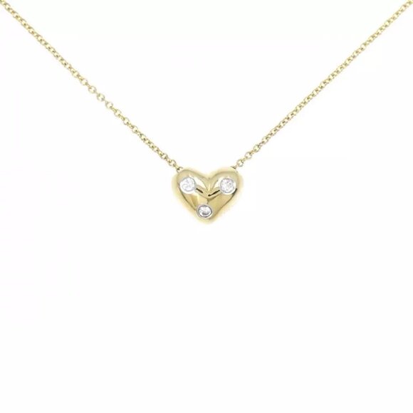 Authentic Tiffany Dots Pinched Heart Necklace - Picture 1 of 6